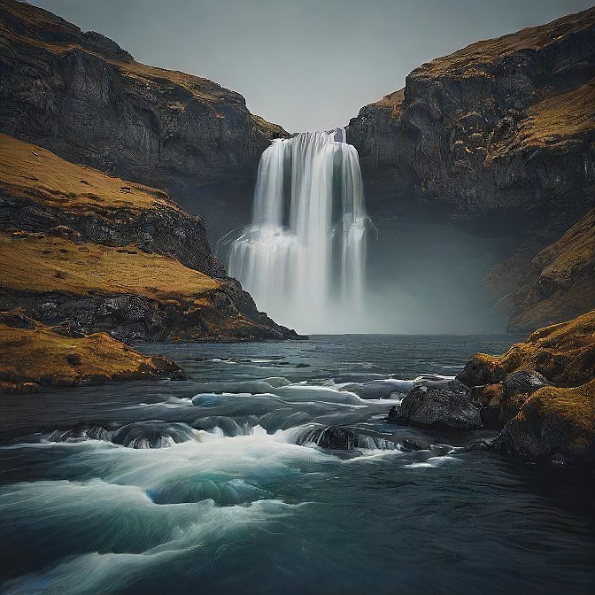 hraunfossar waterfall