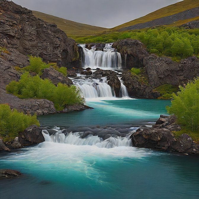 6 hraunfossar waterfall 2